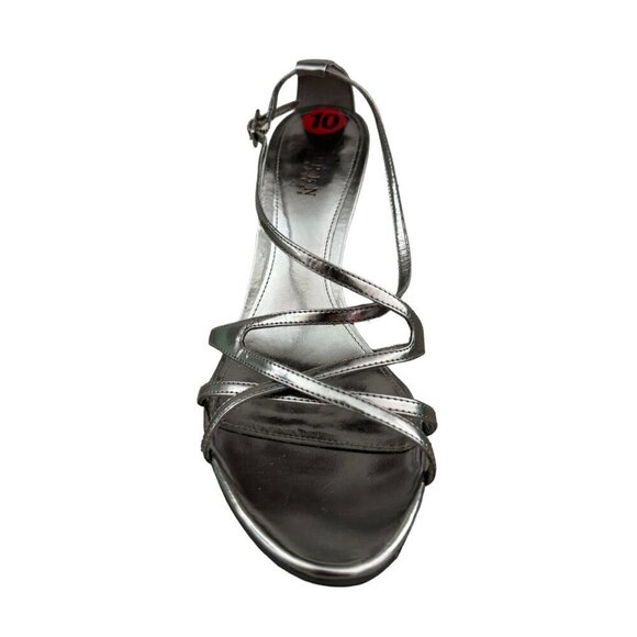 LAUREN Ralph Lauren Abriella Heels Metallic Silver Strappy Stiletto Womens 10B - Picture 6 of 11
